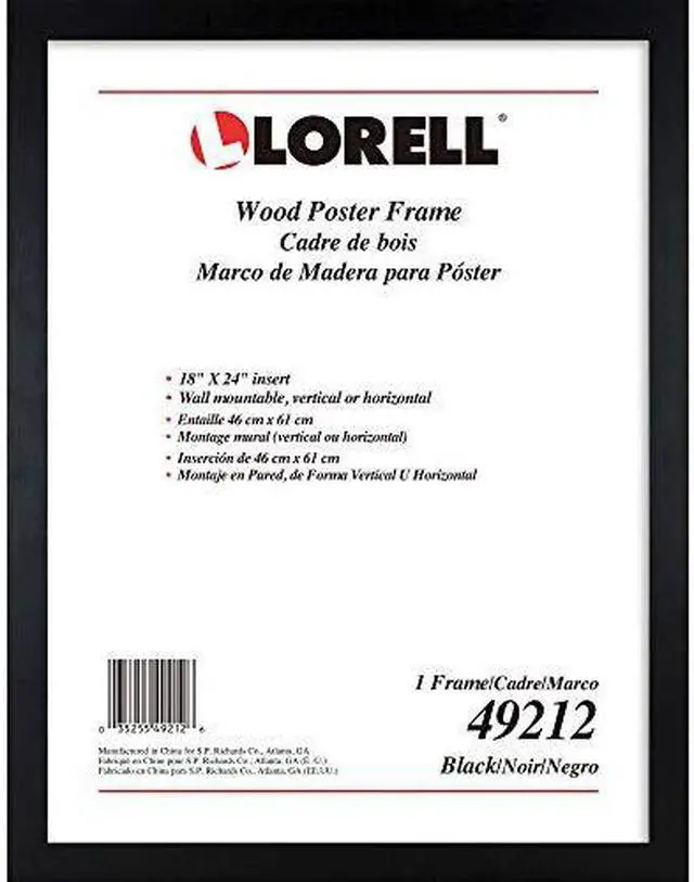 Main image of Lorell Wide Frame - 18" x 24" Frame Size - Rectangle - Wall Mountable - Horizontal, Vertical - 1 Each - Wood - Black