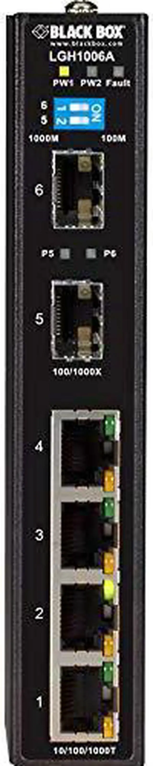 Alt view image 2 of 12 - BLACK BOX LGH1006A GIGABIT ETHERNET (1000-MBPS) EXTREME TEMPERATURE SWITCH - (4) 10/100/1000-MBPS C