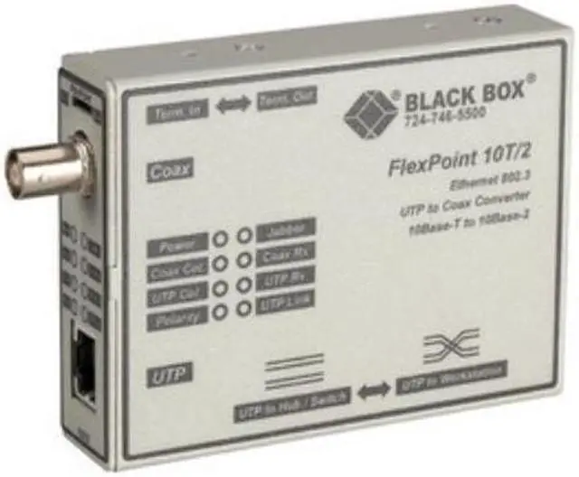 Alt view image 2 of 3 - Black Box FlexPoint 10BASE-T to BNC Media Converter