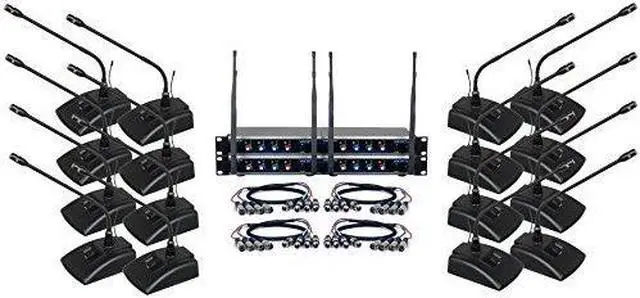 Alt view image 3 of 6 - VocoPro Digital-Conference-12 Sixteen Channel UHF Wireless Conference Microphone System