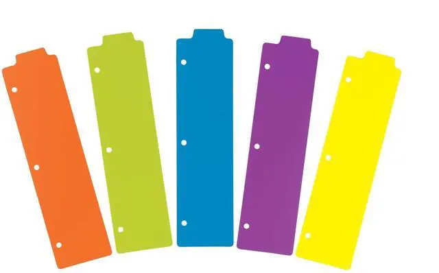 Alt view image 2 of 10 - Avery-Dennison 24908 5 Tabbed Snap-In Bookmark Plastic Dividers, Assorted Solid Color, 3 x 11.5 in.
