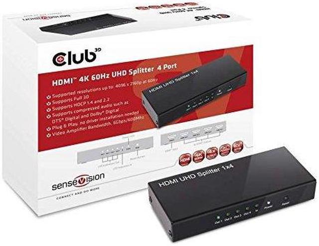 Club3D CSV-1380 HDMI 4K 60Hz UHD Splitter 4 Ports