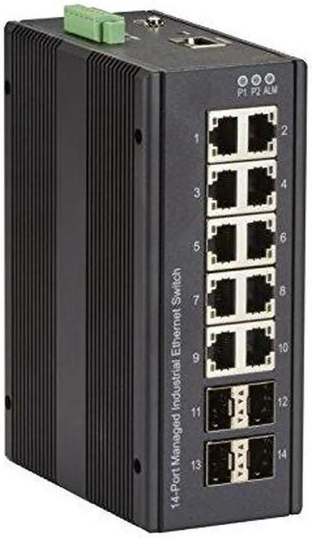 Alt view image 3 of 3 - Black Box LIG1014A 14-Port Industrial Gigabit Ethe Rnet Switch Managed Extreme Temp.