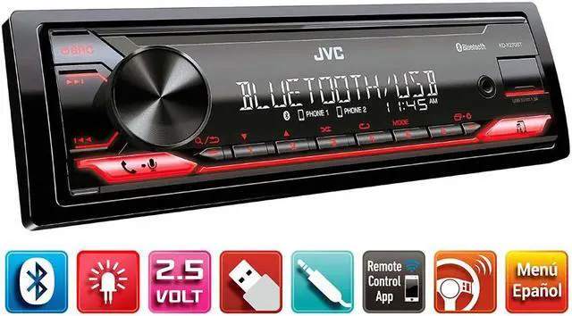 Alt view image 4 of 10 - JVC KD-X270BT Digital Media Receiver featuring Bluetooth, Front USB, JVC Remote App Compatibility