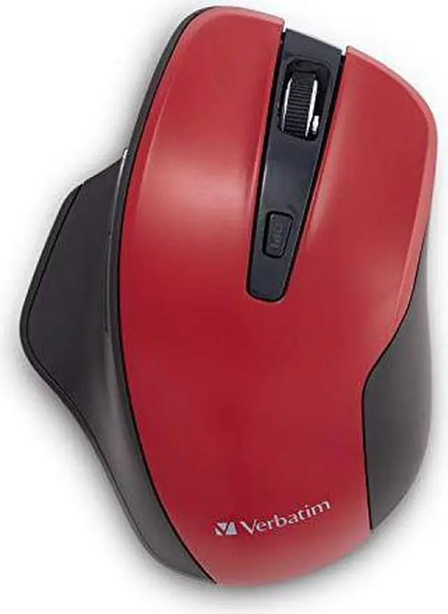 Alt view image 8 of 20 - Verbatim Silent Ergonomic Wireless Blue LED Mouse Red 70243