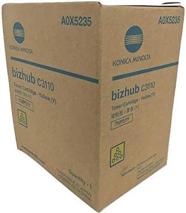 Alt view image 5 of 10 - Yellow Toner Cartridge for Konica Minolta A0X5235 bizhub C3110, Genuine Konica Minolta Brand