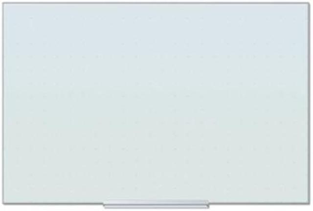 Alt view image 2 of 12 - Floating Glass Ghost Grid Dry Erase Board, 36 x 24 Inches, White Frosted Surface, Frameless UBR2798U0001