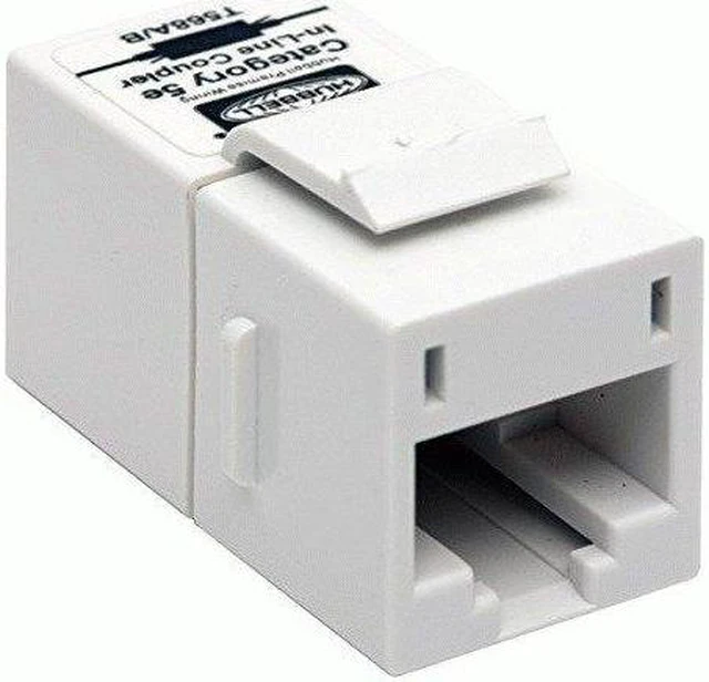 Alt view image 2 of 3 - Hubbell SFC5ETI AV Connector, Inline Keystone Coupler, Category 5E, Telco Ivory