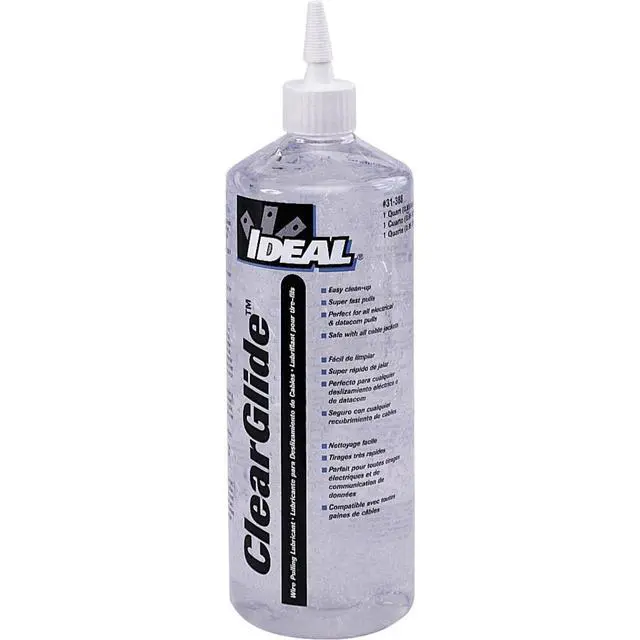 Alt view image 3 of 3 - IDEAL 31-388 Ideal clearglide wire pulling lubricant (1 qt Squeeze bottle)