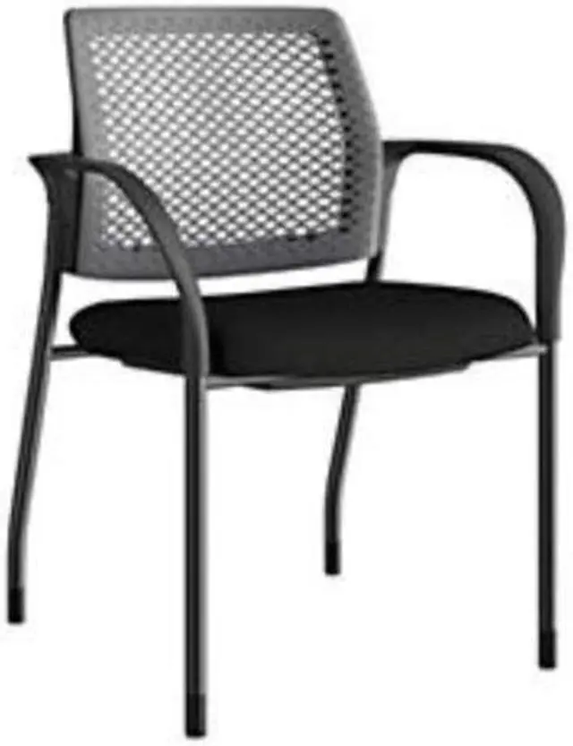 Alt view image 2 of 3 - HON Ignition Charcoal ReActiv Back Stacking Chair - Foam Seat - Charcoal Back - Steel Black Frame - Four-legged Base - B
