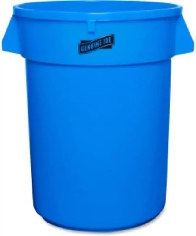Alt view image 8 of 10 - Genuine Joe Trash Containers Heavy-duty 32 Gallon Blue 60464