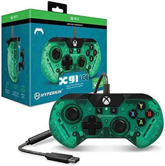 Alt view image 4 of 4 - Hyperkin X91 Ice Wired Controller for Xbox One/ Windows 10 PC (Aqua Green) - Officially Licensed By Xbox