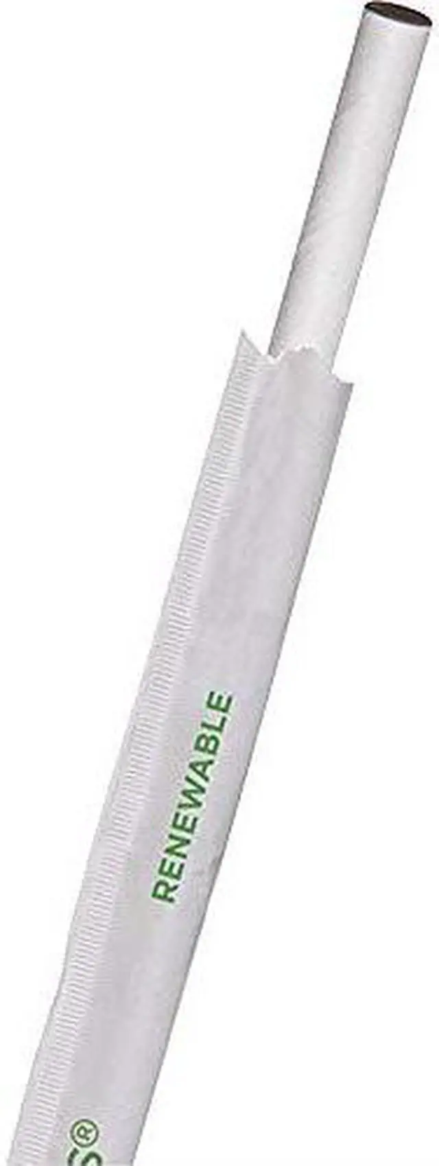 Main image of Eco-Products EPSTP76WHT Wrapped Jumbo Paper Straws, 7.75" Length - Paper - 500 / Pack - White
