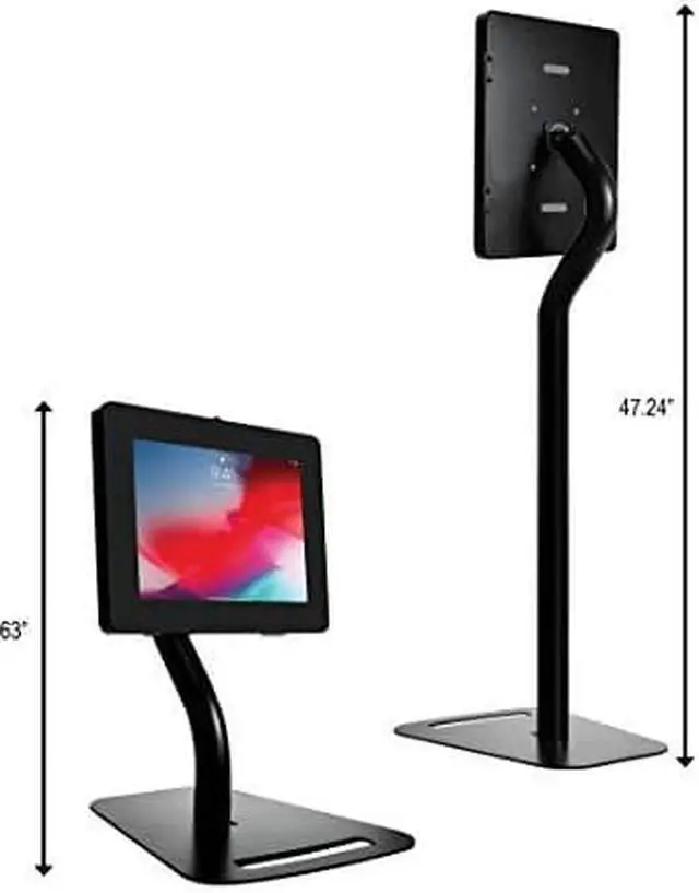 Alt view image 3 of 15 - Cta Digital Premium Height-Adjustable Floor-To-Desk Security Kiosk For Tablets