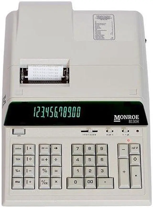 Alt view image 4 of 4 - Monroe 8130X Ivory 12-Digit Basic Function Heavy-Duty Accounting Printing Calculator