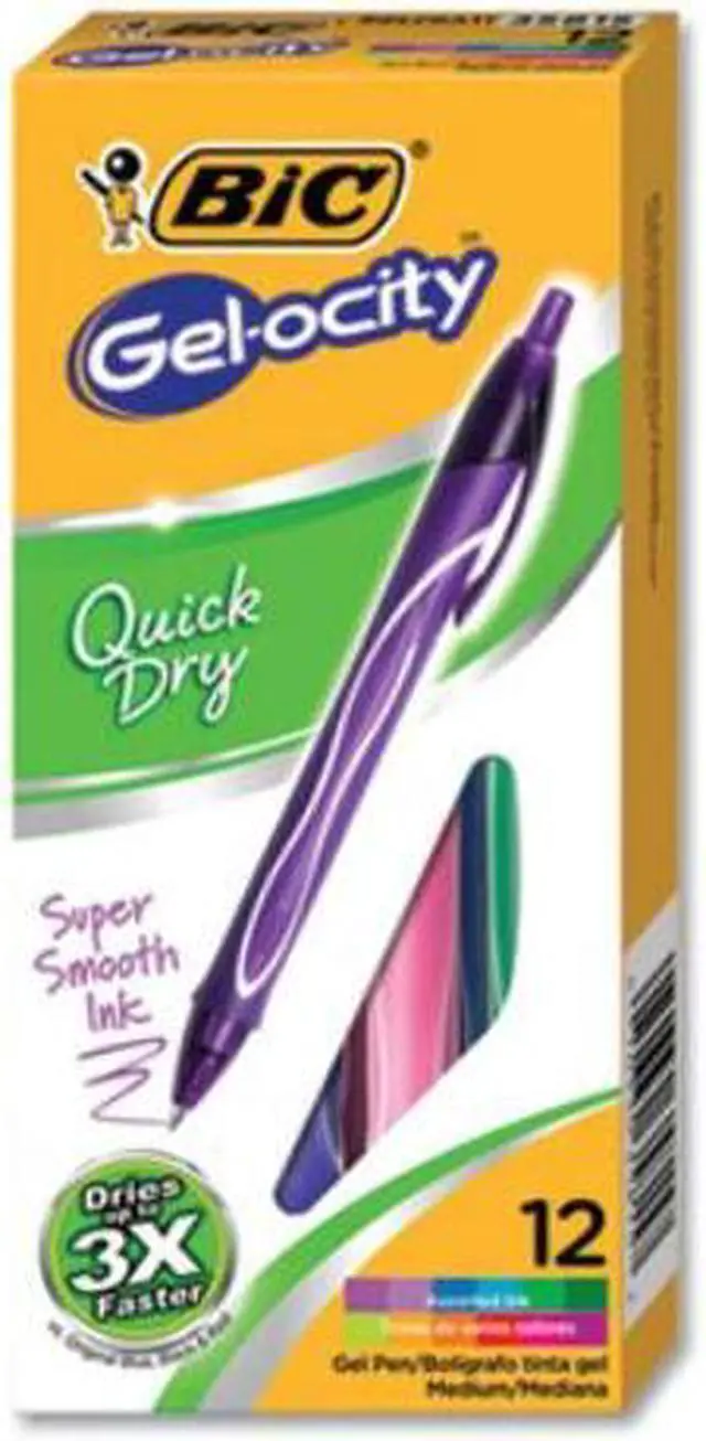 Main image of BIC RGLCG11AST Gel-ocity Quick Dry Retractable Gel Pen, 0.7mm, Assorted Ink/Barrel, Dozen