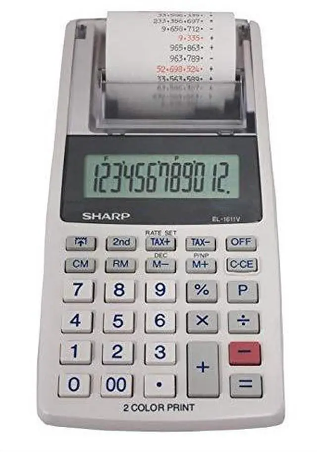 Main image of Sharp EL1611V Printing Calculator, Black/Red Print, 2 Line/Second