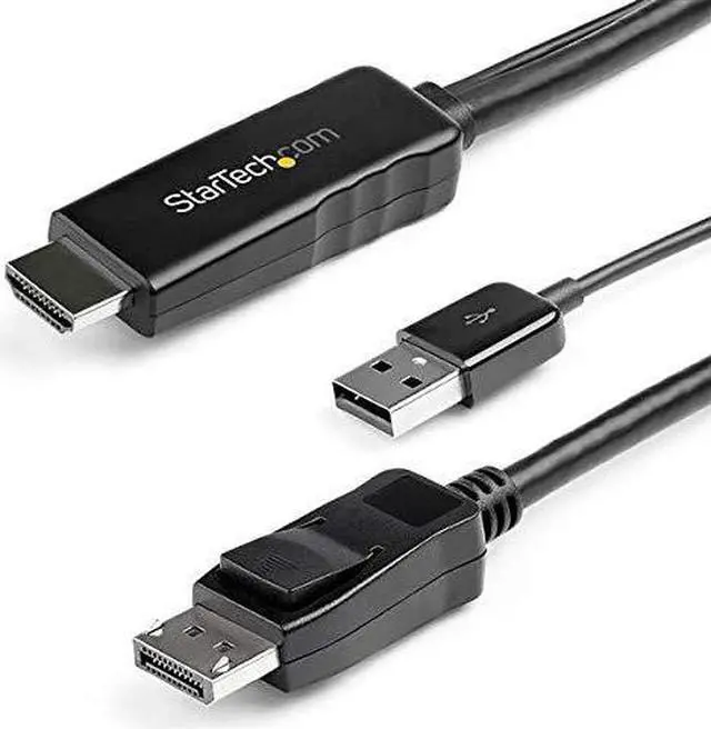 Alt view image 2 of 13 - StarTech.com 3 m 9.8 ft. HDMI to DisplayPort Cable 4K 30Hz USB-powered Active HDMI to DisplayPort Cable HD2DPMM10 HD2DPMM3M