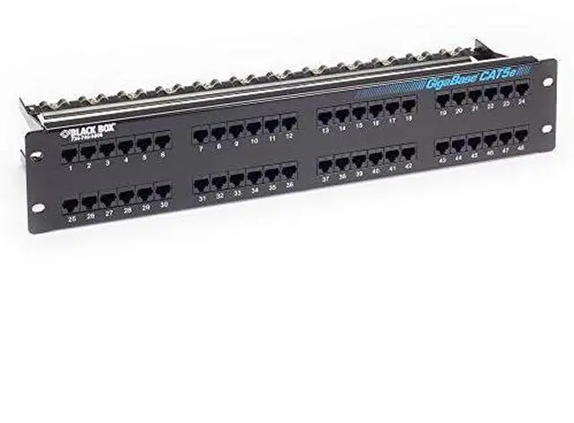 Alt view image 7 of 11 - Black Box GigaBase CAT5e Patch Panel - 2U, Unshielded, 48-Port