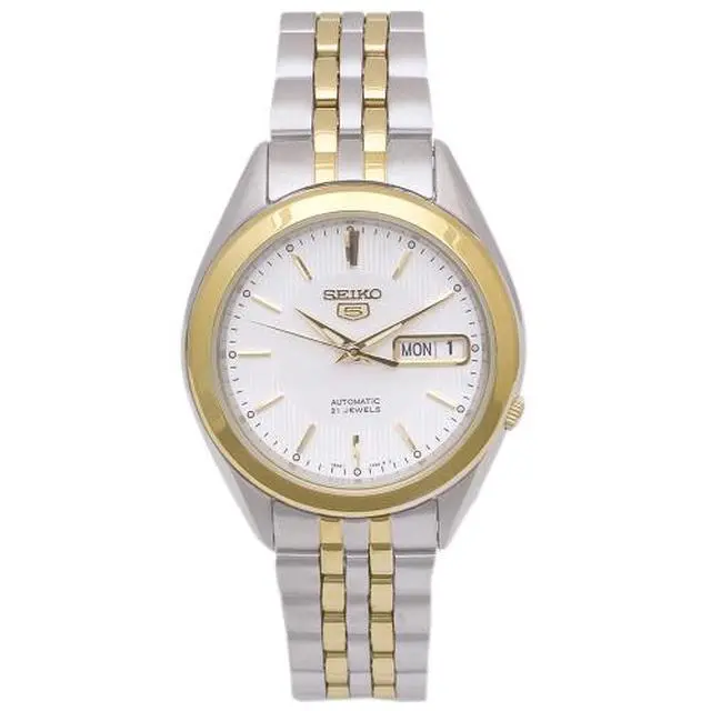 Alt view image 2 of 6 - Seiko SNKL24 Two Tone Seiko 5 Automatic Link Bracelet