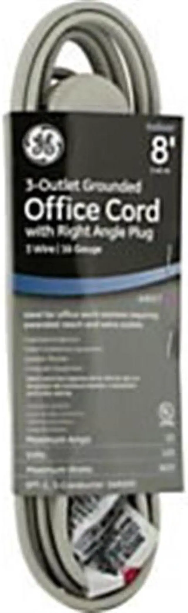 Main image of Three Outlet Power Strip 8 ft Cord Gray 5055243027