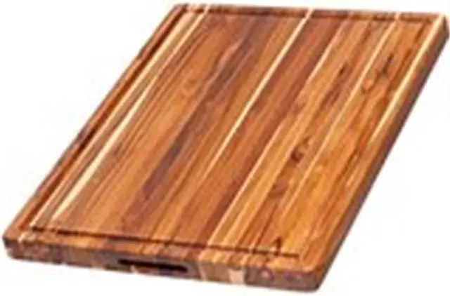 Alt view image 3 of 3 - Rectangle Edge Grain Cutting Board with Hand Grip and Juice Canal 24" x 18" x 1.5"