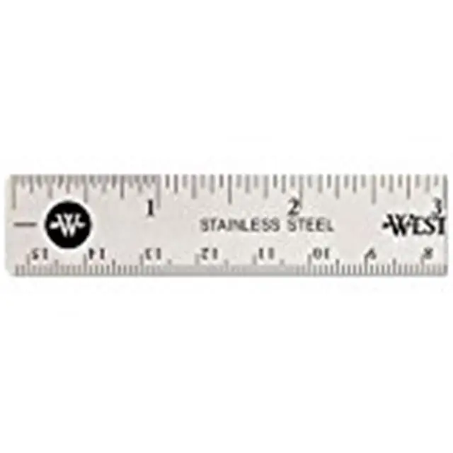 Alt view image 3 of 5 - Westcott Stainless Steel Office Ruler With Non Slip Cork Base 6" 10414