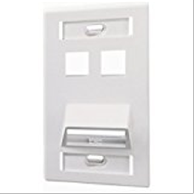 Alt view image 2 of 3 - Leviton Plate 4Port Ang Wht 1090-4548