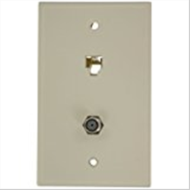 Alt view image 6 of 9 - 4 Pair With F Connector Standard Plate Almond