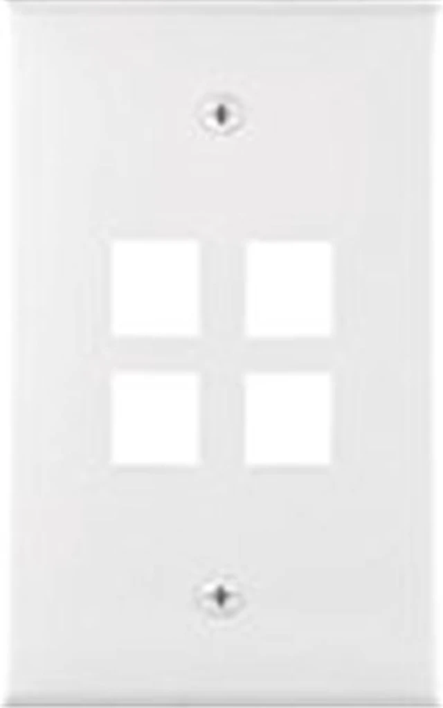 Main image of Cooper 5540W-MSP White Mid-Size Flush 110 Style Four Port Thermoplastic Wallplate