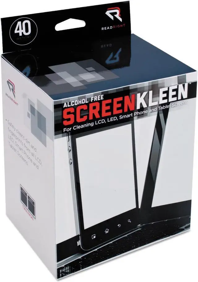 Alt view image 4 of 16 - Read Right Screenkleen Alcohol-Free Wet Wipes, Cloth, 5 X 5, 40/Box RR1391