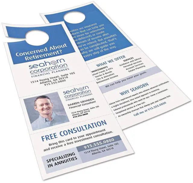 Alt view image 4 of 20 - Avery Door Hanger with Tear-Away Cards, Uncoated, Matte, Two-Sided Printing, 4-1/4" x 11", 80 Cards (16150)