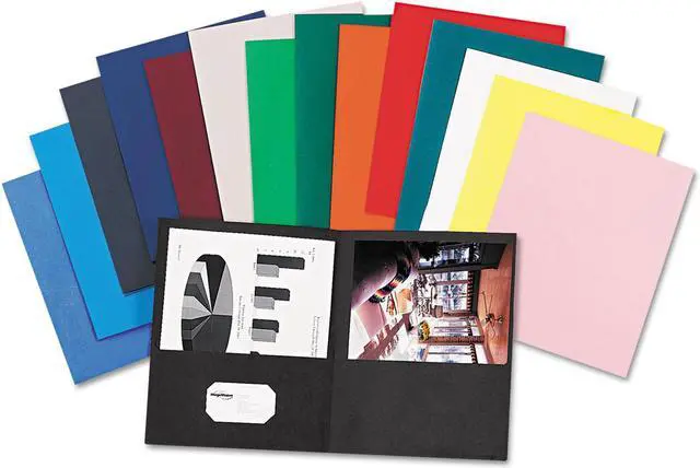 Alt view image 4 of 6 - Oxford Twin-Pocket Folder Embossed Leather Grain Paper Light Blue 25/Box 57501