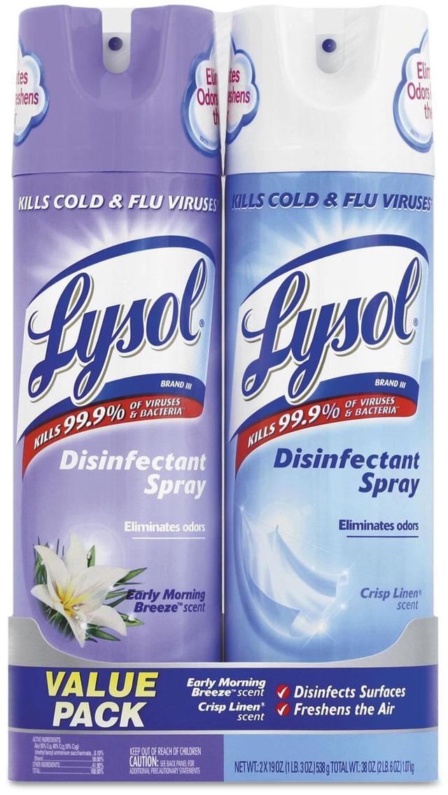 Alt view image 2 of 5 - Lysol Disinfectant Spray Crisp Linen 12.5 oz Aerosol 2/Pack 89946PK