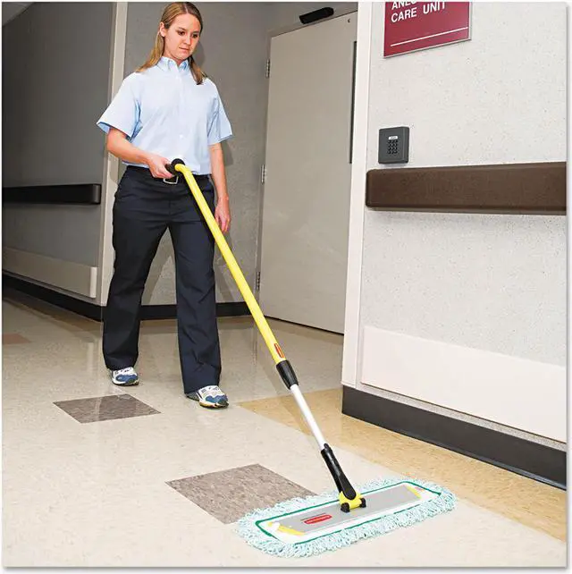 Alt view image 3 of 6 - Rubbermaid - RCP Q418 - Dust Pad w/Fringe, Microfiber, 18 Long, Green, 6/Carton