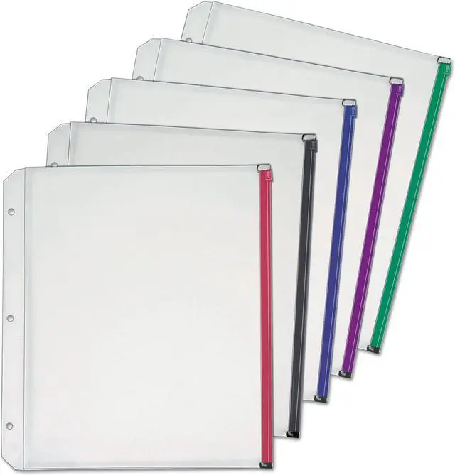 Alt view image 3 of 14 - Cardinal Expanding Zipper Binder Pocket 11 x 8 1/2 Assorted Colors 5/Pack 14650