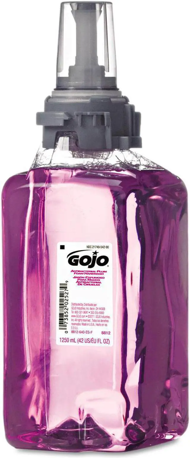 Alt view image 2 of 11 - Antibacterial Plum Foam Hand Wash, 1200Ml, Plum Scent, Clear Purple (Case of 3) GOJ881203CT