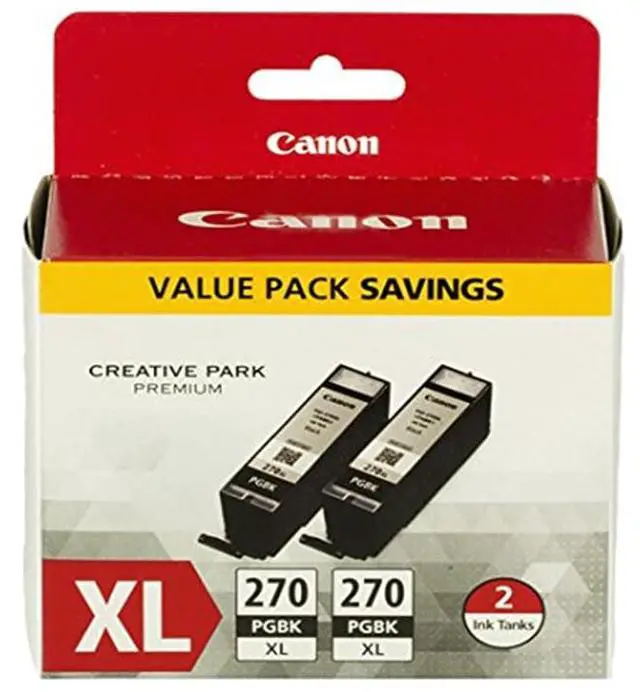 Alt view image 7 of 19 - Canon PGI-270 XL High Yield Ink Cartridge - Dual Pack - Pigmented Black