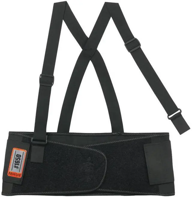 Alt view image 6 of 14 - Ergodyne Corporation Back Support Elastic Detachable Suspenders Large Black