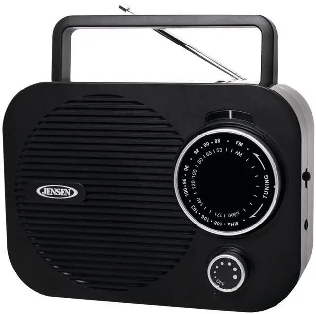 Alt view image 3 of 9 - JENSEN Portable AM/FM Radio w/ Aux jack (black) MR-550-BK