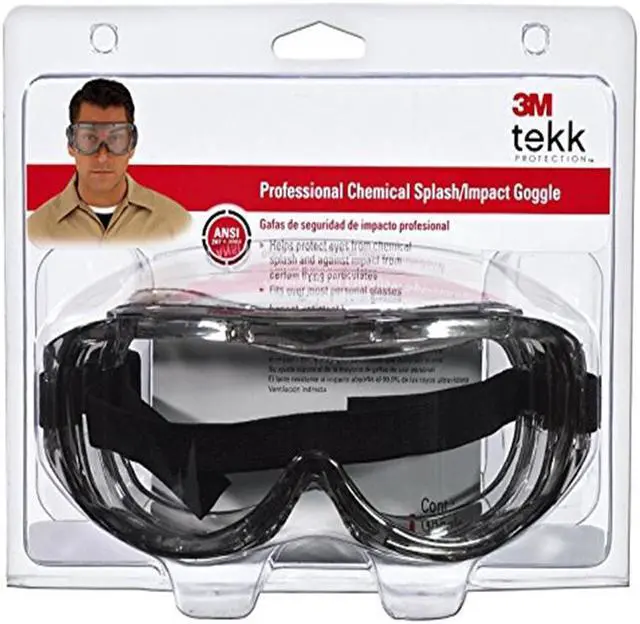 Alt view image 5 of 15 - Tekk Protection Chemical Splash/Impact Goggles - Polycarbonate Lens - 1/ Pack - Clear