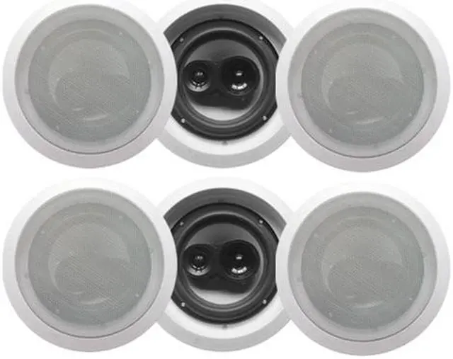 Main image of Acoustic Audio CS-IC63 In Ceiling 6.5" Speaker 3 Pair Pack 3 Way Home Theater Flush Mount