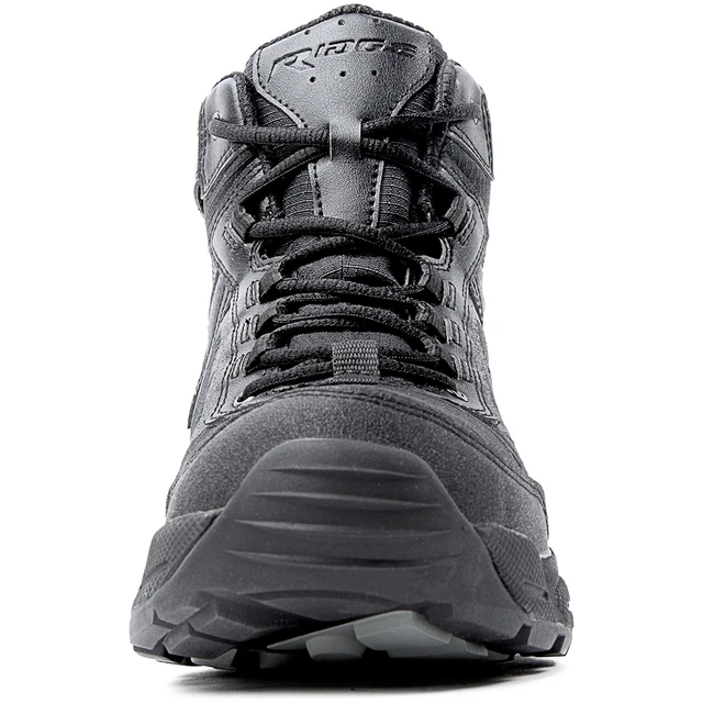Alt view image 3 of 7 - Ridge Footwear Men's 6" Leather Tactical Military Work Boots Black Non-Slip 5006