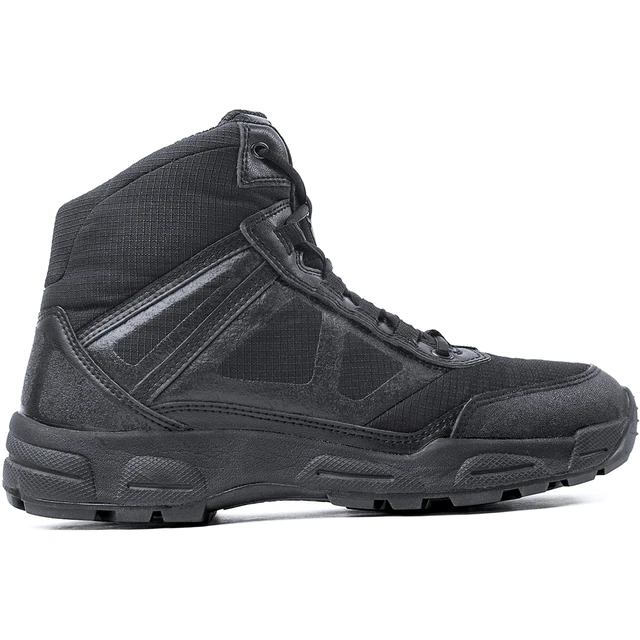 Alt view image 2 of 7 - Ridge Footwear Men's 6" Leather Tactical Military Work Boots Black Non-Slip 5006