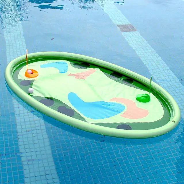 Alt view image 4 of 6 - MeiGuiSha 62 in Inflatable Pool Golf Game with 10 Balls, 2 Holes, and 2 Flag