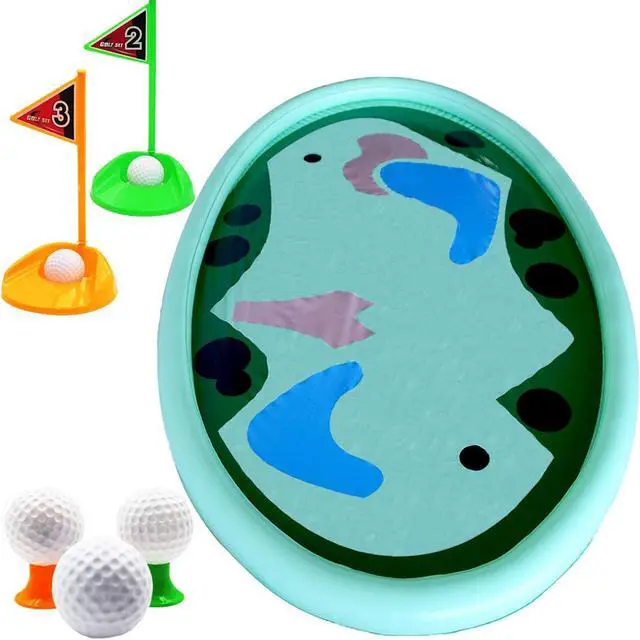 Alt view image 5 of 6 - MeiGuiSha 62 in Inflatable Pool Golf Game with 10 Balls, 2 Holes, and 2 Flag