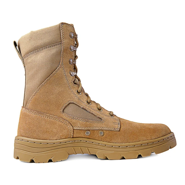 Alt view image 4 of 7 - Men's Tactical Boots Dura-Max 8" Suede Leather Coyote Oil & Slip Resistant Boots, S8.5W