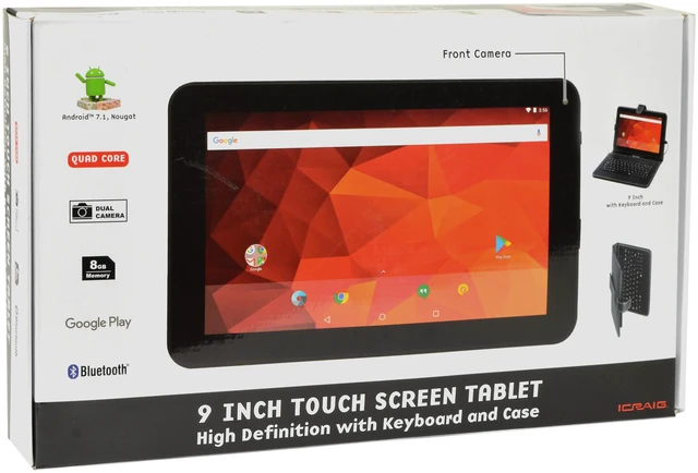 Alt view image 6 of 6 - Craig CMP828 9" 8GB Android Tablet Quad Core 1GB RAM w/ Cams BT Keyboard Case