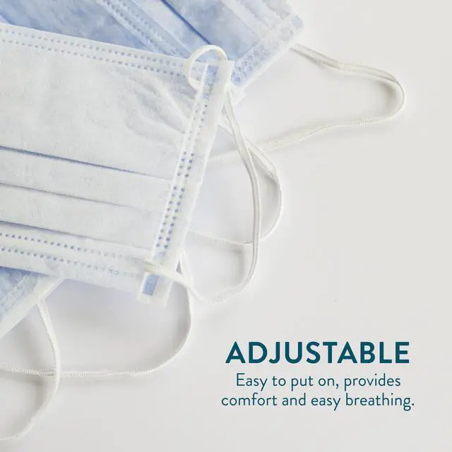 Alt view image 6 of 6 - 1000 Pack Disposable Face Masks w/ Elastic Ear Loop, 3 Ply Comfortable & Breathable for Blocking Dust Air Pollution Dust Protection