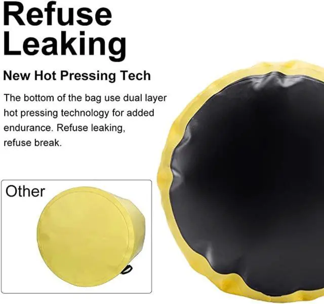 Alt view image 4 of 4 - Altatac Waterproof Floating Dry Bag Backpack w/2 Exterior Zip Pocket Yellow 20L